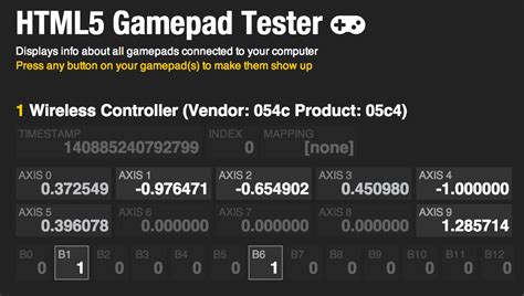 html5 controller tester